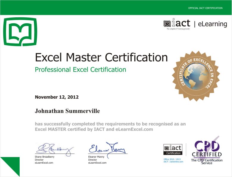 What Does Excel Do Microsoft Certificates