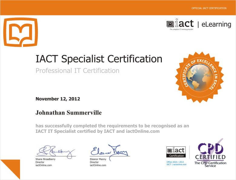 Certification | IACT Online Australia